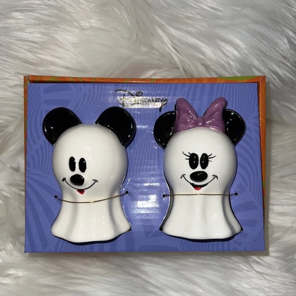 Disney Other - Disney’s Mickey Mouse & Minnie Mouse Ghost Halloween Salt And Pepper Shakers New